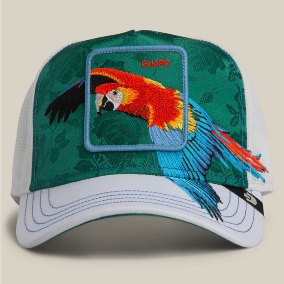 Goorin Bros. Other - Goorin Bros "Honduras Macaw" Parrot Bird GUAPO Embroidered Hat White Green NWT